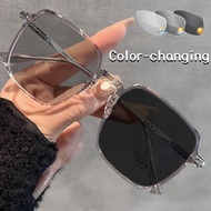 Men Women Trendy Oversized Sunglasses Outdoor Travel Smart Color Changing Photochromic Sun Glasses Unisex Large Eyewear Shades