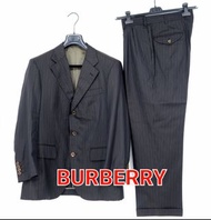 原價7萬多／BURBERRY/條紋/純羊毛／成套西裝 /日本製