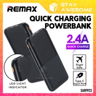 REMAX Portable Travel Slim Quick Charge Blue Powerbank 10000mAh USB Power 2.4A Pawer Bank Nipis Flight Approved SARPP23