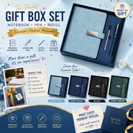 【SalesWithJoy】Corporate Gift Set | Premium Notebook | Refill Pen | Elegant Gift Box | Business Offic