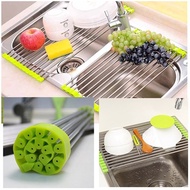 Foldable Stainless Steel Kitchen Sink Rack Dish Cutlery Drainer Drying Holder