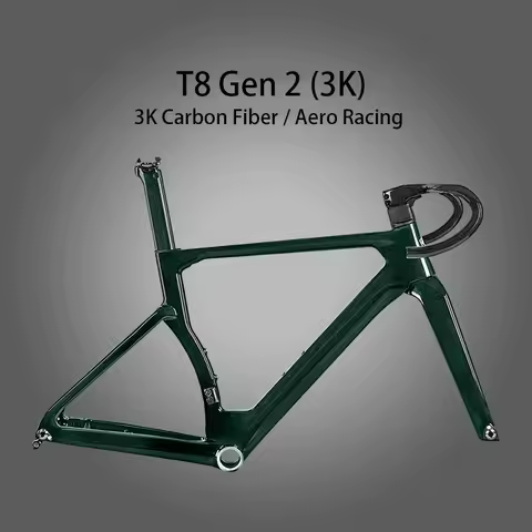TWITTER T8 Gen 2 3K Carbon Fiber Road Bike Frameset Thru-Axle Disc Brake Full Internal Cable Routing