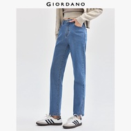 GIORDANO ผู้หญิง  กางเกงยีนส์ ทรงใหม่ กางเกงยีนส์ฟอกขาเดฟ กางเกงขายาว กางเกงยีนส์ยืด 05424060