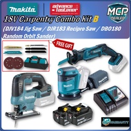 MAKITA 18V Cordless Woodwork Combo Kit B ( DJV184 Jig Saw / DJR183 Recipro Saw / DBO180 Random Orbit