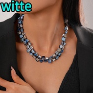WITTE Beaded Necklace, Double-layer Exaggerate Colorful Necklace, Fashion Elegant Irregular Jewelry 