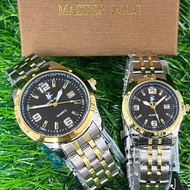 Master-Polo Watch Couple set Men &amp; Women Stainless Steel Watch Jam Tangan Pasangan High Quality Watches