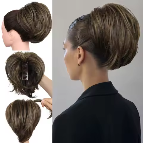 Short Claw Ponytail Hairpiece Synthetic Ponytail Hari Clip In Hair Extension Diy Adjustable Fake Pon