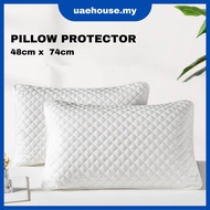 Quilted Pillow Case Protector With Metal Zip Sarung Bantal Zip 48x74cm