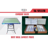 A1 Size 37mm Crystal Silver Mahjong Set &amp; Foldable Blue Edges Mahjong Table/ 2 items Combine Sale/Free Assembly