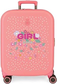Girl Zone Pink Cabin Suitcase 40 x 55 x 20 cm Hard ABS Plastic 37L 3.16kg Extendable Cabin Luggage