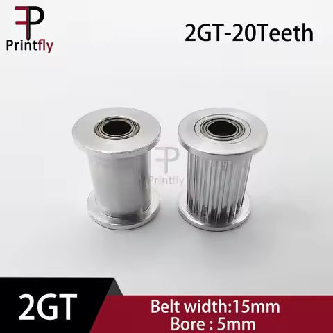 Printfly 3D Printer 2GT 20Teeth Synchronus Wheel Idler Pulley GT2 Timing Pulley Width15mm Bore 5mm G