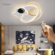 Children's Room Ceiling Light With Remote Control Cartoon Cute Astronaut Ceiling Light Boys Room Lig