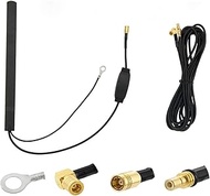 Vecys DAB DAB+ Car Antenna DAB Patch Antenna Signal Amplifier 15dBi SMB Adapter Glass Mount Antenna 