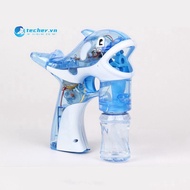 【Fast Delivery】 LED Bubble Shooter Lights with free bubble Fish Shape Toy Kids Children 【te】