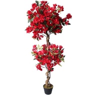 Pokok Bunga Kertas Bonsai Merah Hiasan 180cm / Premium Artificial Bougainvillea Red Bonsai tree Flow
