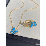 Van Cleef  Van Cleef & Arpels[VC@Van Cleef & Arpels Turquoise Butterfly Necklace/Ring/Ear Studs]