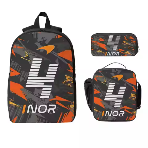 Lando Norris 4 - F1 2023 Backpack Student Boy Girl BookBag School Bag Computer Shoulder Bags 3ps Ins