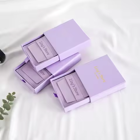 24Sets Custom Logo Violet 9x9x2.5cm Jewelry Gift Box 8x8cm Microfiber Envelope Bag Suede Velvet Ring