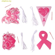 CHIPHIVE​ Breast Cancer Awareness Decorations, Single Side Paper Breast Cancer Backdrop Banner, Dura