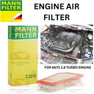 MANN FILTER GERMANY AIR FILTER MERCEDES BENZ M271 1.8 CGI ENGINE W204 C180 C200 C250 W212 E200 E250 R172 SLK200 SLK250