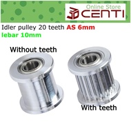 GT2 20T Bearing Idler Toothless Timing Pulley 5mm 6mm Width 10mm 20 Teeth pitch 2mm 2GT Idle