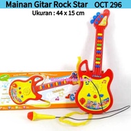 Mainan Murah Medan - Mainan Anak Alat Musik Gitar & Piano Ada Musik & Lampu OCT296 / Gitar Mainan An