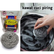 ABUK BESI STAINLESS STEEL / SABUT BESI CUCI PIRING / KAWAT CUCI PIRING ANTI KARAT / SPONS KAWAT CUCI PIRING 1 LUSIN (12PCS)