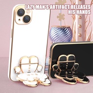 Cute Phone Holder 3d Mirror Rabbit Phone Case Holder Desktop Folding Stand For Mobile Phone G6a6