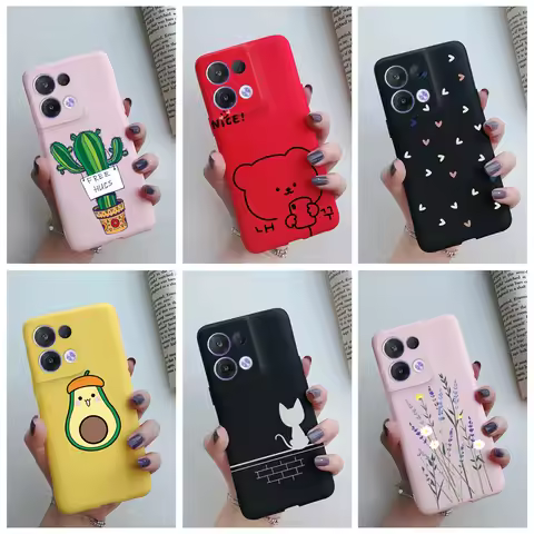 For Oppo Reno 8 Case OPPO Reno 8 Pro plus Reno8 4G 5G Cover Cute Cactus Cartoon Phone Case Protectio