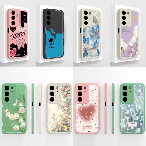 For Realme C75 C75X C73 C71 Case Painted Flowers Soft Liquid Silicone Back Cover For Realme C 75 Ful