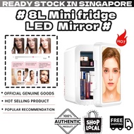 SG STOCK 8L Mini fridge LED Mirror 220v For Cosmetics Car Freezer Skincare Refrigerator Portable Makeup Fridge