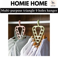 Multipurpose triangle 9 holes hanger save space