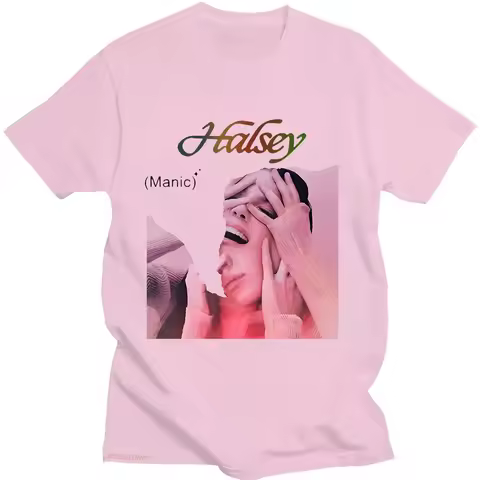 Lucky Graphic Printing T-shirt Halsey Summer Hip Hop Cotton Tee-shirt Short Sleeve Vintage Tshirt Wo