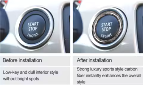 For BMW 3 series E90 E92 E93 E89 Z4 2005-2012 Car Carbon Fiber Engine Start Stop Push Button Ignitio