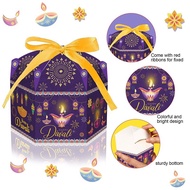 12pcs Wrapping Diwali Gift Box Deepavali Hex Candy Cookies Box Deepavali Festival Party Gift
