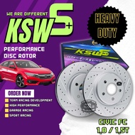 Honda Civic FC / TEA - KSW S+ PERFORMANCE DISC ROTOR Slotted & Drilled (1SET 2PCS)