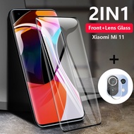 Camera Back Lens Protective Film For Xiaomi Mi 11 10 Pro Mi11 2-in-1 Tempered Glass Curved Screen Protector Film Full Coverage Front Film