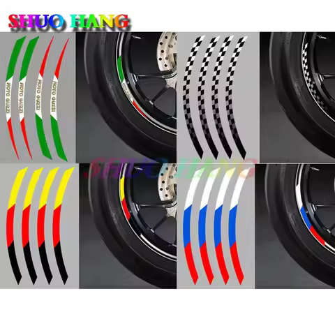 4 X Italian German Russian Sticker Rim 17 Inch for GUZZI MOTO Benelli Motorcycle Sticker Racing Bicy