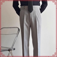 VENGOZ - Men's Formal Pants Classic Double Button Gurkha Pants Khaki