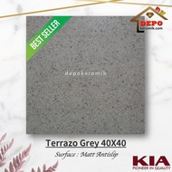 Kia Terrazo Grey 40X40 Kw1 Keramik Kasar Antislip Berkualitas
