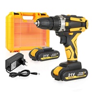 YIKODA 12/16.8/21V Cordless Drill Rechargeable Electric Screwdriver Lithium Battery Household Multi-function 2 Speed Power Tools