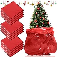 Windyun 12 Pcs Christmas Tree Storage Bag 9 x 6 FT Christmas Tree Removal Bag Christmas Tree Bags Xmas Tree Covers Balloon Bags for Transport Xmas Tree Covers (Red)