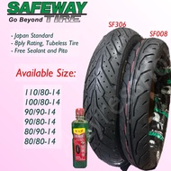 SAFEWAY TIRE size 14" for SCOOTER w/ 14 mags Free Sealant and Pito