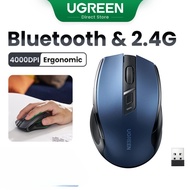 UGREEN MU006 Chuột Không Dây Kết Nối Bluetooth Và USB 2.4Ghz có đầu thu Mini USB Wireless Mouse Erg