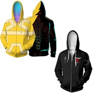Cyberpunk 2077 Zipper Hoodie digital printing Jacket unisex Sweater Outerwear