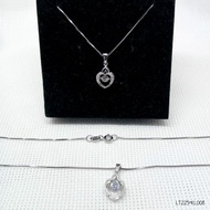 PUTIH Adult Italian Chain Necklace Love Leaf DS Pendant Genuine Silver 925 Lapis Mas White - LT225