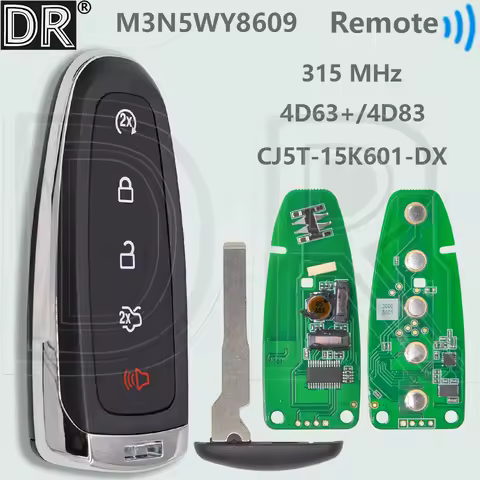 DR CJ5T-15K601-DX 4D63+/4D83 DST80 M3N5WY8609 315MHz Keyless Go Car Remote Key For Ford Escape Focus
