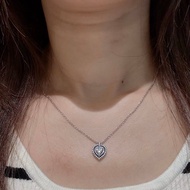 Pavé Heart Necklace Shining Double Surround Heart Necklace