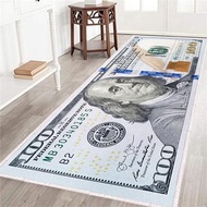 Hundred Dollar Bills Runner Rug 2x6,100 Bill USA Money Throw Accent Area Rug Large Floor Carpets Mat