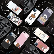 for iPhone 14 15 Pro Max Tempered glass case T126 We Bare Bears